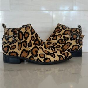 BLONDO Boots TAMI Almond Toe Fur Leopard Waterproof Ankle